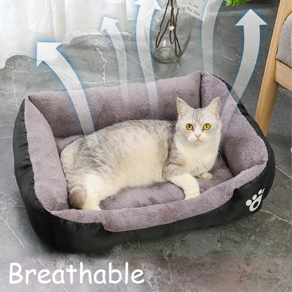 Color Square Winter Soft Warm House for Dog Bed for Dog Mat Waterproof Cat Bed Pet Bed for Large Medium Small Dog House