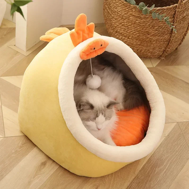 Cat Pad Bed Sweet Soft Warm Pet Basket Cozy Kitten Lounger Cushion Pet House Tent Small Dog Mat for Washable Cats Winter Beds