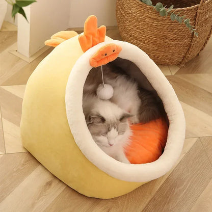 Cat Pad Bed Sweet Soft Warm Pet Basket Cozy Kitten Lounger Cushion Pet House Tent Small Dog Mat for Washable Cats Winter Beds