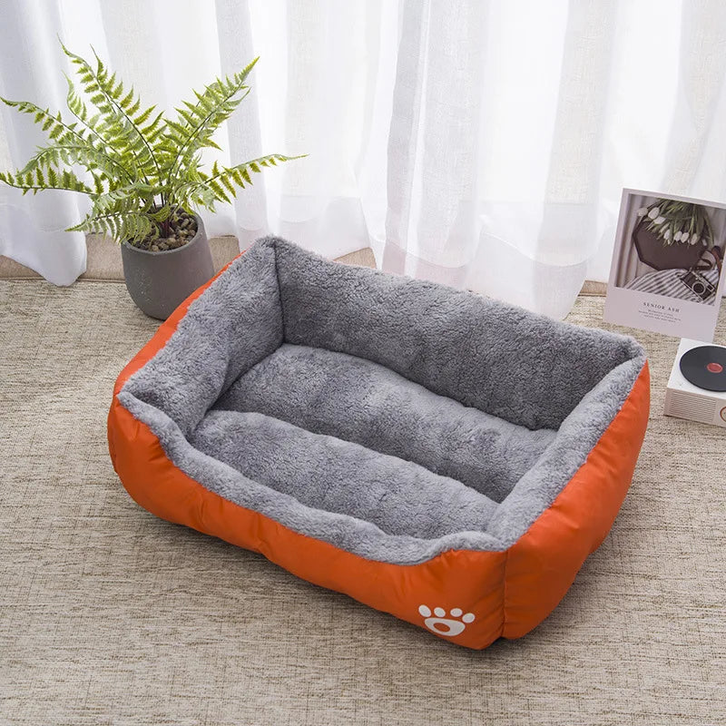 Color Square Winter Soft Warm House for Dog Bed for Dog Mat Waterproof Cat Bed Pet Bed for Large Medium Small Dog House