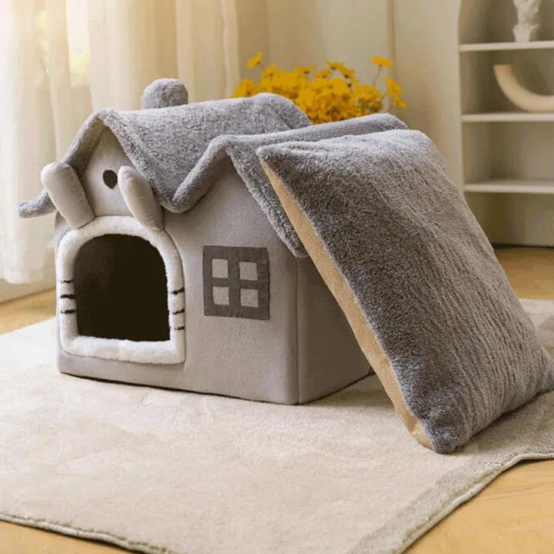 Double Roof Cat'S Nest, Four Seasons Universal House, Small Dog Bed, Warm, Removable and Washable Pet Supplies