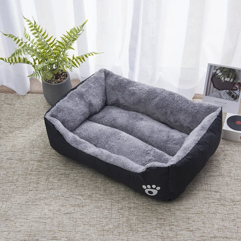 Color Square Winter Soft Warm House for Dog Bed for Dog Mat Waterproof Cat Bed Pet Bed for Large Medium Small Dog House