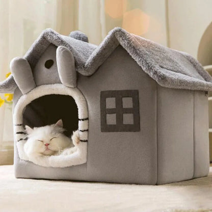 Double Roof Cat'S Nest, Four Seasons Universal House, Small Dog Bed, Warm, Removable and Washable Pet Supplies