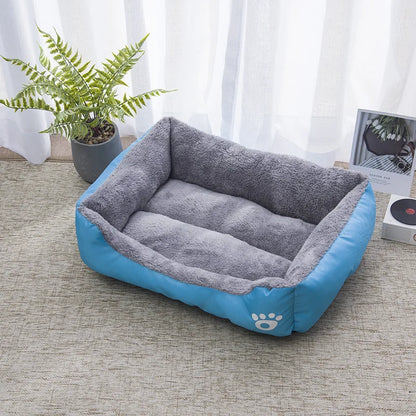 Color Square Winter Soft Warm House for Dog Bed for Dog Mat Waterproof Cat Bed Pet Bed for Large Medium Small Dog House