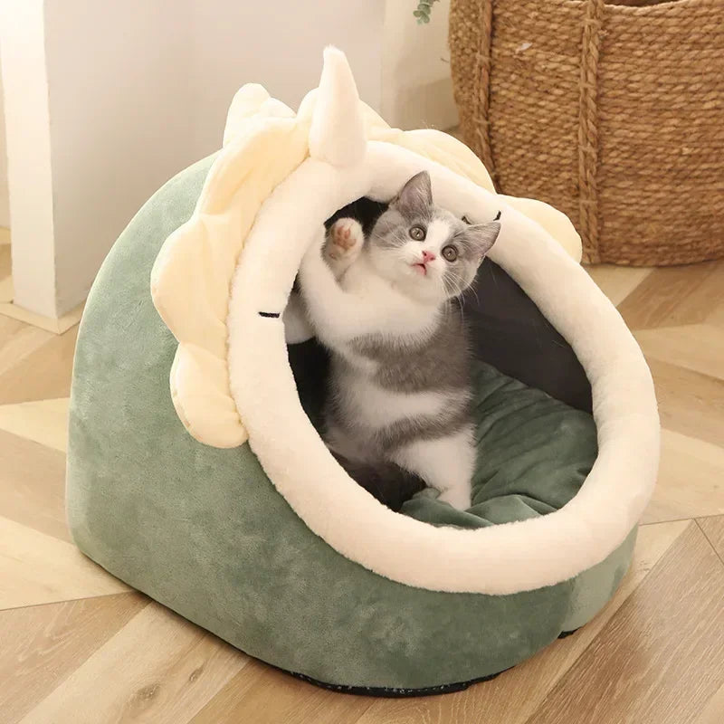 Cat Pad Bed Sweet Soft Warm Pet Basket Cozy Kitten Lounger Cushion Pet House Tent Small Dog Mat for Washable Cats Winter Beds