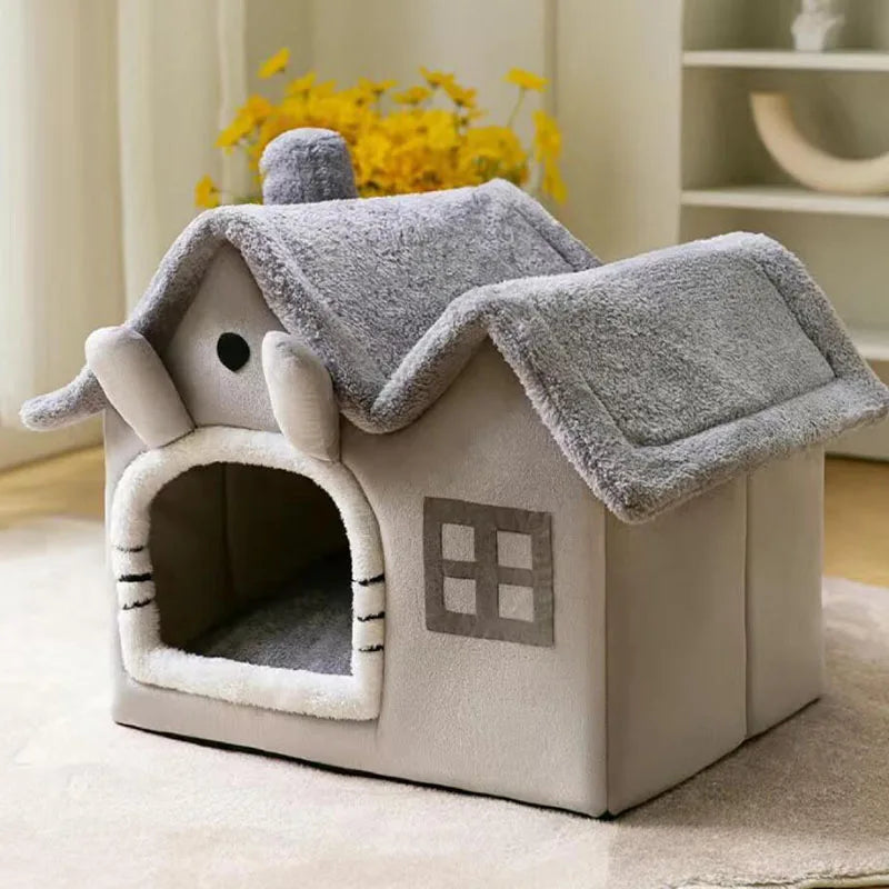 Double Roof Cat'S Nest, Four Seasons Universal House, Small Dog Bed, Warm, Removable and Washable Pet Supplies