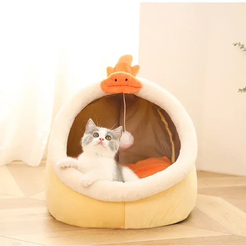 Cat Pad Bed Sweet Soft Warm Pet Basket Cozy Kitten Lounger Cushion Pet House Tent Small Dog Mat for Washable Cats Winter Beds