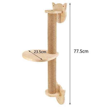 Wall-Mounted Cat Climbing Frame 50Cm Cat Climbing Ladder Hammock Activity Sisal Cat Grab Post Cat Pedal Indoor Cat House