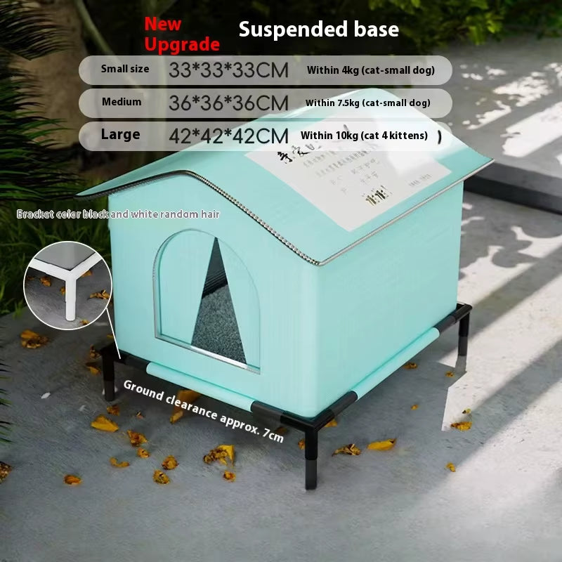 Waterproof Stray Cat House Outdoor Feral Cat Houses Enclosed Pet Tent Cold Resistant Pet House Winter Warm for Outsid